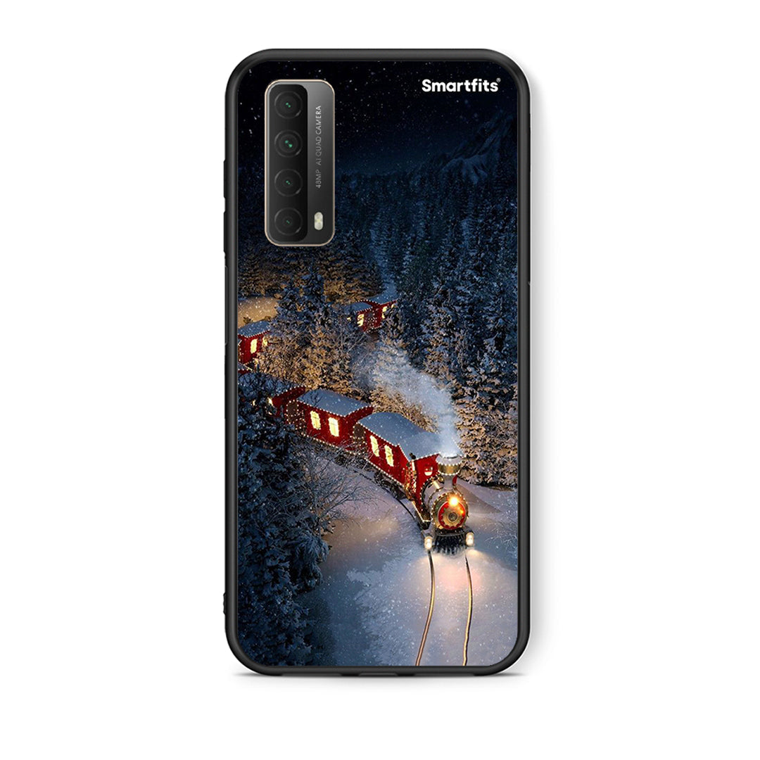 Θήκη Huawei P Smart 2021 Xmas Train από τη Smartfits με σχέδιο στο πίσω μέρος και μαύρο περίβλημα | Huawei P Smart 2021 Xmas Train case with colorful back and black bezels