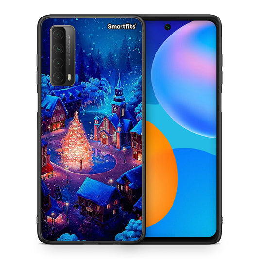 Θήκη Huawei P Smart 2021 Xmas Village από τη Smartfits με σχέδιο στο πίσω μέρος και μαύρο περίβλημα | Huawei P Smart 2021 Xmas Village case with colorful back and black bezels