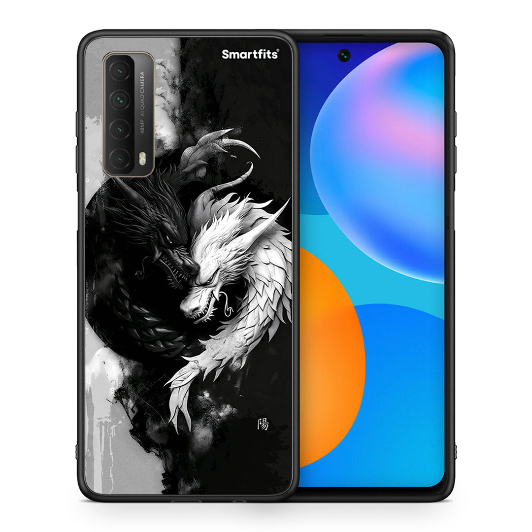Θήκη Huawei P Smart 2021 Yin Yang από τη Smartfits με σχέδιο στο πίσω μέρος και μαύρο περίβλημα | Huawei P Smart 2021 Yin Yang case with colorful back and black bezels