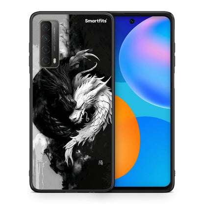 Θήκη Huawei P Smart 2021 Yin Yang από τη Smartfits με σχέδιο στο πίσω μέρος και μαύρο περίβλημα | Huawei P Smart 2021 Yin Yang case with colorful back and black bezels