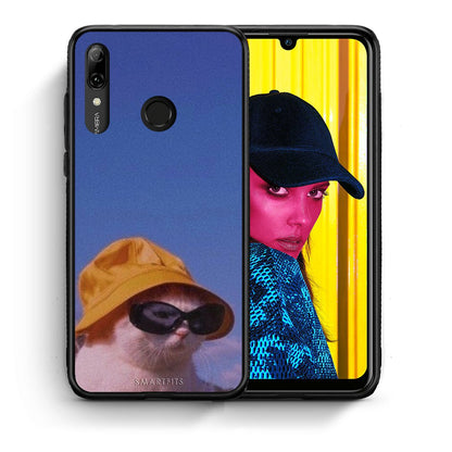 Θήκη Huawei P Smart 2019 Cat Diva από τη Smartfits με σχέδιο στο πίσω μέρος και μαύρο περίβλημα | Huawei P Smart 2019 Cat Diva case with colorful back and black bezels