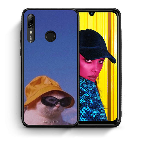 Θήκη Huawei P Smart 2019 Cat Diva από τη Smartfits με σχέδιο στο πίσω μέρος και μαύρο περίβλημα | Huawei P Smart 2019 Cat Diva case with colorful back and black bezels