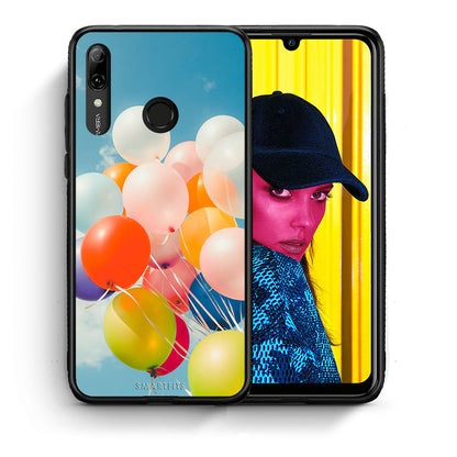 Θήκη Huawei P Smart 2019 Colorful Balloons από τη Smartfits με σχέδιο στο πίσω μέρος και μαύρο περίβλημα | Huawei P Smart 2019 Colorful Balloons case with colorful back and black bezels