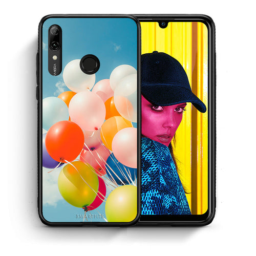 Θήκη Huawei P Smart 2019 Colorful Balloons από τη Smartfits με σχέδιο στο πίσω μέρος και μαύρο περίβλημα | Huawei P Smart 2019 Colorful Balloons case with colorful back and black bezels
