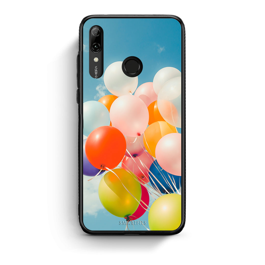 Huawei P Smart 2019 Colorful Balloons θήκη από τη Smartfits με σχέδιο στο πίσω μέρος και μαύρο περίβλημα | Smartphone case with colorful back and black bezels by Smartfits