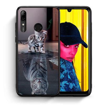 Θήκη Huawei P Smart 2019 Tiger Cute από τη Smartfits με σχέδιο στο πίσω μέρος και μαύρο περίβλημα | Huawei P Smart 2019 Tiger Cute case with colorful back and black bezels