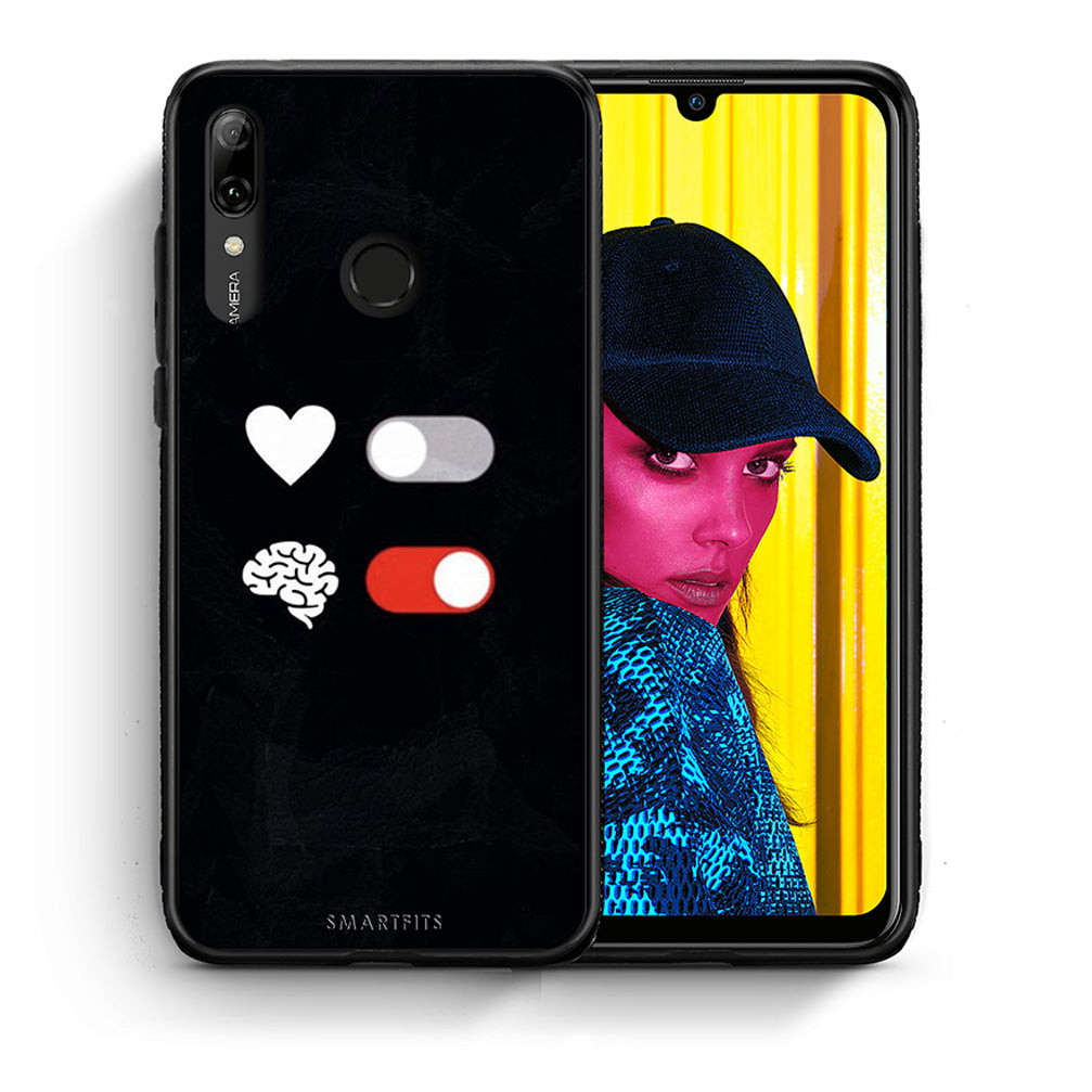 Θήκη Αγίου Βαλεντίνου Huawei P Smart 2019 Heart Vs Brain από τη Smartfits με σχέδιο στο πίσω μέρος και μαύρο περίβλημα | Huawei P Smart 2019 Heart Vs Brain case with colorful back and black bezels