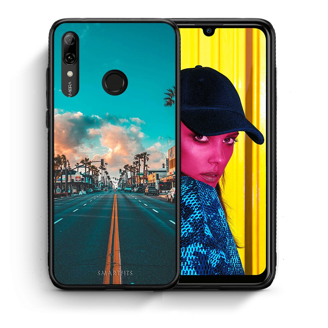Θήκη Huawei P Smart 2019 City Landscape από τη Smartfits με σχέδιο στο πίσω μέρος και μαύρο περίβλημα | Huawei P Smart 2019 City Landscape case with colorful back and black bezels