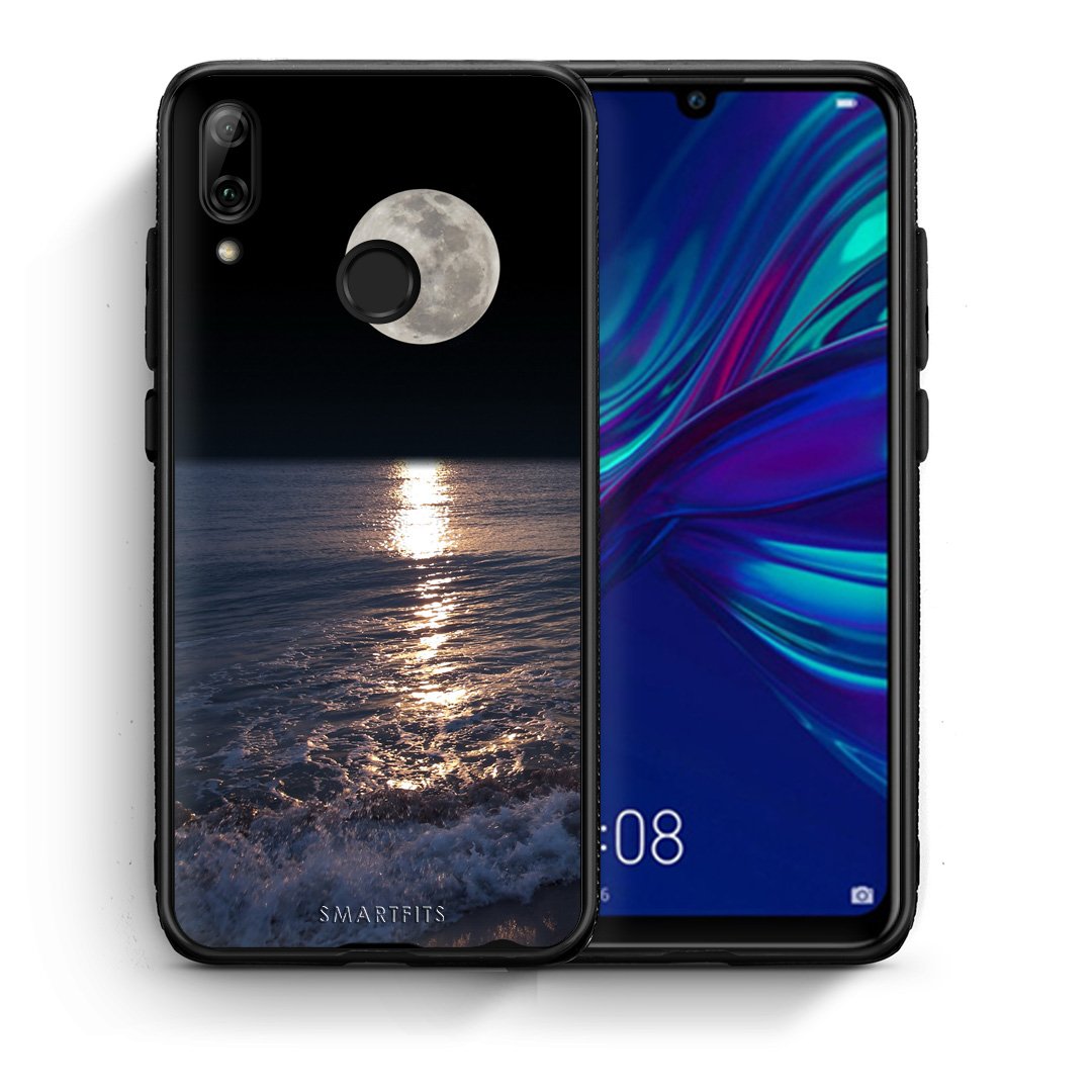 Θήκη Huawei P Smart 2019 Moon Landscape από τη Smartfits με σχέδιο στο πίσω μέρος και μαύρο περίβλημα | Huawei P Smart 2019 Moon Landscape case with colorful back and black bezels