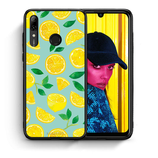 Θήκη Huawei P Smart 2019 Lemons από τη Smartfits με σχέδιο στο πίσω μέρος και μαύρο περίβλημα | Huawei P Smart 2019 Lemons case with colorful back and black bezels