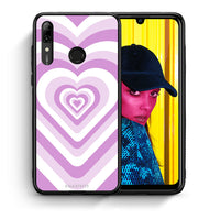 Thumbnail for Θήκη Huawei P Smart 2019 Lilac Hearts από τη Smartfits με σχέδιο στο πίσω μέρος και μαύρο περίβλημα | Huawei P Smart 2019 Lilac Hearts case with colorful back and black bezels
