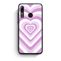Thumbnail for Huawei P Smart 2019 Lilac Hearts θήκη από τη Smartfits με σχέδιο στο πίσω μέρος και μαύρο περίβλημα | Smartphone case with colorful back and black bezels by Smartfits
