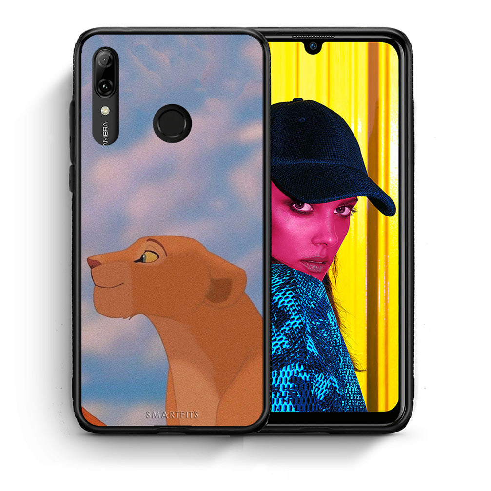 Θήκη Αγίου Βαλεντίνου Huawei P Smart 2019 Lion Love 2 από τη Smartfits με σχέδιο στο πίσω μέρος και μαύρο περίβλημα | Huawei P Smart 2019 Lion Love 2 case with colorful back and black bezels