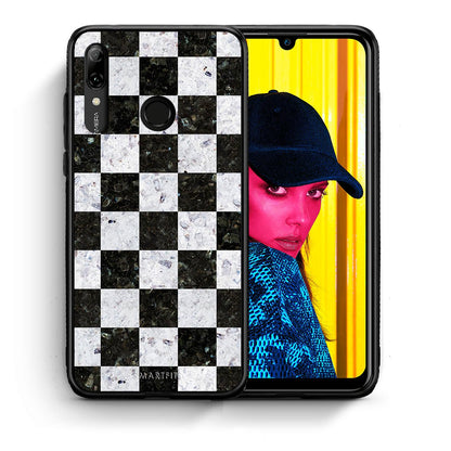 Θήκη Huawei P Smart 2019 Square Geometric Marble από τη Smartfits με σχέδιο στο πίσω μέρος και μαύρο περίβλημα | Huawei P Smart 2019 Square Geometric Marble case with colorful back and black bezels