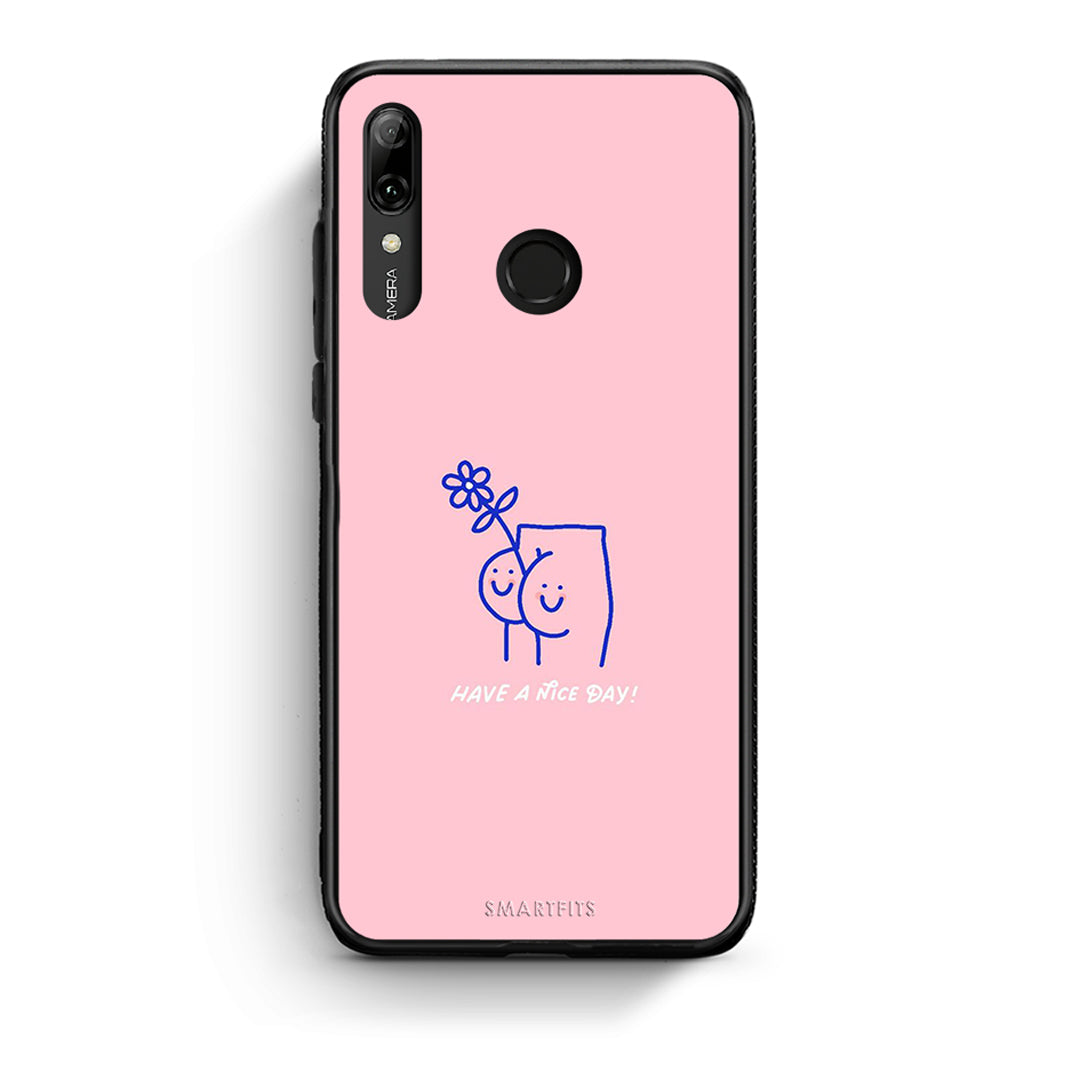 Huawei P Smart 2019 Nice Day θήκη από τη Smartfits με σχέδιο στο πίσω μέρος και μαύρο περίβλημα | Smartphone case with colorful back and black bezels by Smartfits