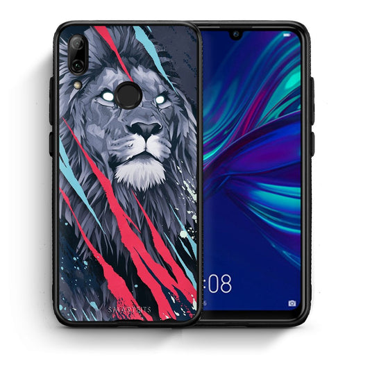 Θήκη Huawei P Smart 2019 Lion Designer PopArt από τη Smartfits με σχέδιο στο πίσω μέρος και μαύρο περίβλημα | Huawei P Smart 2019 Lion Designer PopArt case with colorful back and black bezels