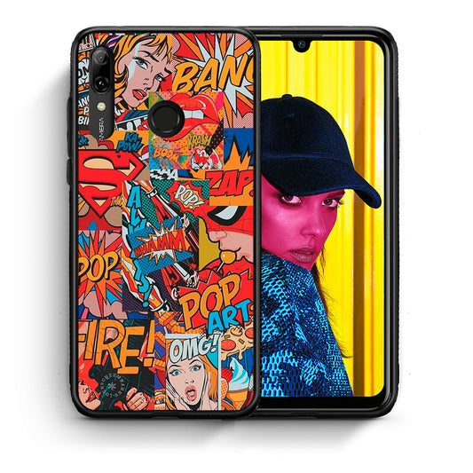 Θήκη Huawei P Smart 2019 PopArt OMG από τη Smartfits με σχέδιο στο πίσω μέρος και μαύρο περίβλημα | Huawei P Smart 2019 PopArt OMG case with colorful back and black bezels