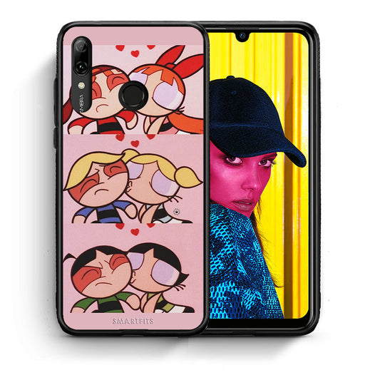 Θήκη Αγίου Βαλεντίνου Huawei P Smart 2019 Puff Love από τη Smartfits με σχέδιο στο πίσω μέρος και μαύρο περίβλημα | Huawei P Smart 2019 Puff Love case with colorful back and black bezels