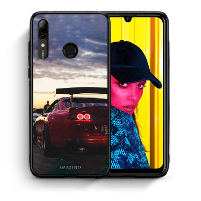 Θήκη Huawei P Smart 2019 Racing Supra από τη Smartfits με σχέδιο στο πίσω μέρος και μαύρο περίβλημα | Huawei P Smart 2019 Racing Supra case with colorful back and black bezels