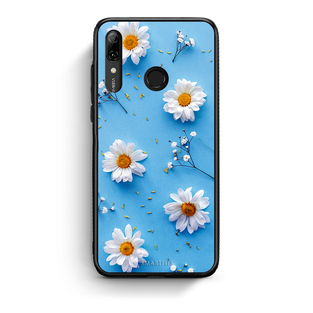 Huawei P Smart 2019 Real Daisies θήκη από τη Smartfits με σχέδιο στο πίσω μέρος και μαύρο περίβλημα | Smartphone case with colorful back and black bezels by Smartfits