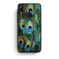 Thumbnail for Huawei P Smart 2019 Real Peacock Feathers θήκη από τη Smartfits με σχέδιο στο πίσω μέρος και μαύρο περίβλημα | Smartphone case with colorful back and black bezels by Smartfits
