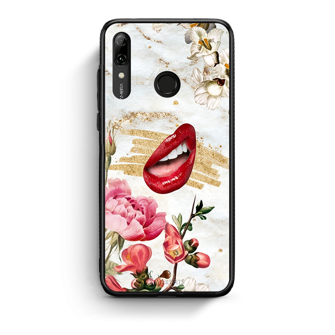 Huawei P Smart 2019 Red Lips θήκη από τη Smartfits με σχέδιο στο πίσω μέρος και μαύρο περίβλημα | Smartphone case with colorful back and black bezels by Smartfits