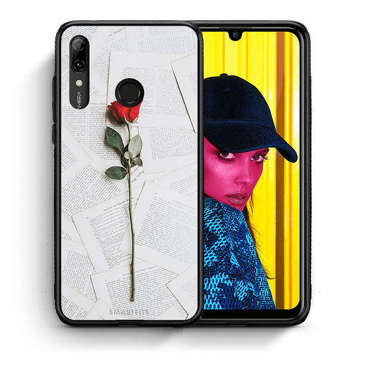 Θήκη Huawei P Smart 2019 Red Rose από τη Smartfits με σχέδιο στο πίσω μέρος και μαύρο περίβλημα | Huawei P Smart 2019 Red Rose case with colorful back and black bezels