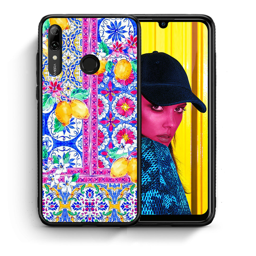 Θήκη Huawei P Smart 2019 Retro Spring από τη Smartfits με σχέδιο στο πίσω μέρος και μαύρο περίβλημα | Huawei P Smart 2019 Retro Spring case with colorful back and black bezels
