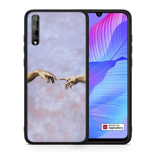 Θήκη Huawei P Smart S Adam Hand από τη Smartfits με σχέδιο στο πίσω μέρος και μαύρο περίβλημα | Huawei P Smart S Adam Hand case with colorful back and black bezels