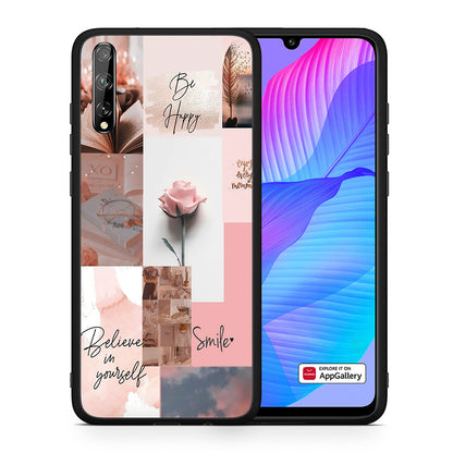 Θήκη Huawei P Smart S Aesthetic Collage από τη Smartfits με σχέδιο στο πίσω μέρος και μαύρο περίβλημα | Huawei P Smart S Aesthetic Collage case with colorful back and black bezels