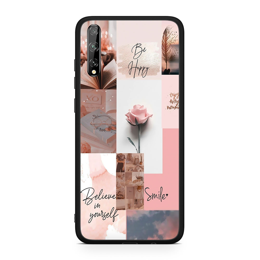 Huawei P Smart S Aesthetic Collage θήκη από τη Smartfits με σχέδιο στο πίσω μέρος και μαύρο περίβλημα | Smartphone case with colorful back and black bezels by Smartfits
