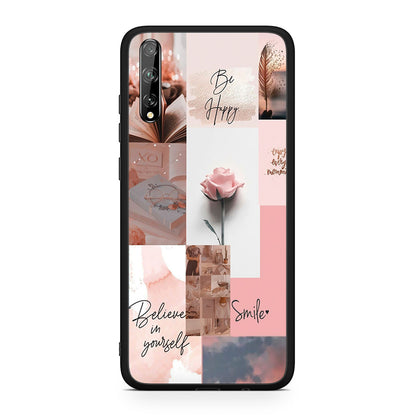 Huawei P Smart S Aesthetic Collage θήκη από τη Smartfits με σχέδιο στο πίσω μέρος και μαύρο περίβλημα | Smartphone case with colorful back and black bezels by Smartfits