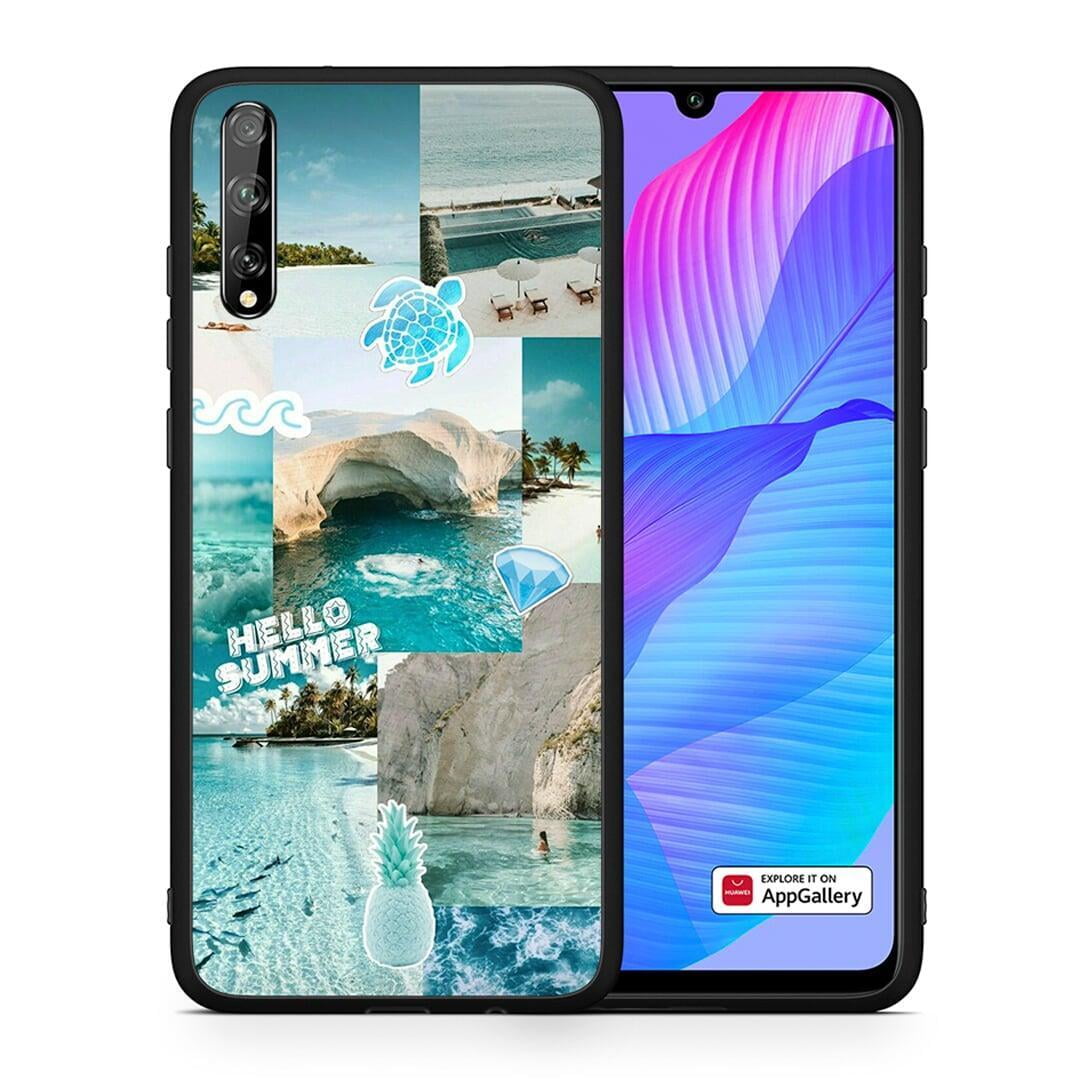 Θήκη Huawei P Smart S Aesthetic Summer από τη Smartfits με σχέδιο στο πίσω μέρος και μαύρο περίβλημα | Huawei P Smart S Aesthetic Summer case with colorful back and black bezels