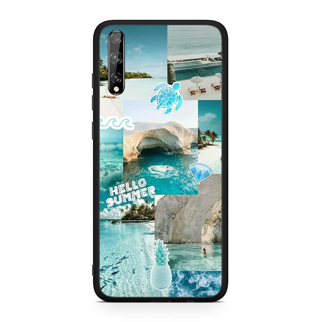 Huawei P Smart S Aesthetic Summer Θήκη από τη Smartfits με σχέδιο στο πίσω μέρος και μαύρο περίβλημα | Smartphone case with colorful back and black bezels by Smartfits
