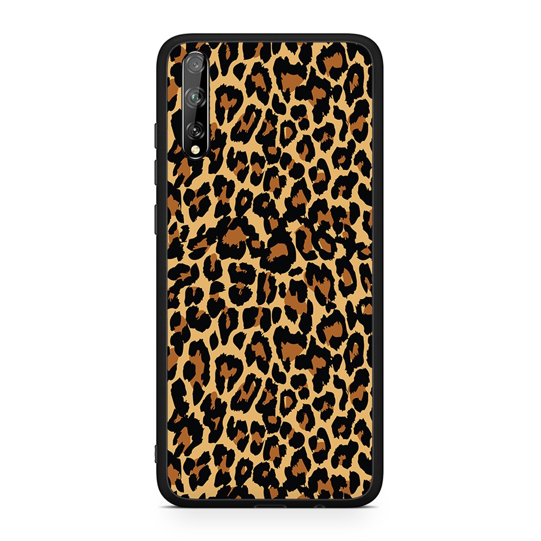 Huawei P Smart S Leopard Animal θήκη από τη Smartfits με σχέδιο στο πίσω μέρος και μαύρο περίβλημα | Smartphone case with colorful back and black bezels by Smartfits