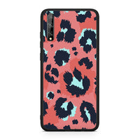Thumbnail for Huawei P Smart S Pink Leopard Animal θήκη από τη Smartfits με σχέδιο στο πίσω μέρος και μαύρο περίβλημα | Smartphone case with colorful back and black bezels by Smartfits