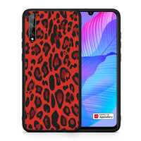 Thumbnail for Θήκη Huawei P Smart S Red Leopard Animal από τη Smartfits με σχέδιο στο πίσω μέρος και μαύρο περίβλημα | Huawei P Smart S Red Leopard Animal case with colorful back and black bezels