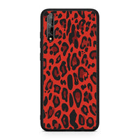 Thumbnail for Huawei P Smart S Red Leopard Animal θήκη από τη Smartfits με σχέδιο στο πίσω μέρος και μαύρο περίβλημα | Smartphone case with colorful back and black bezels by Smartfits