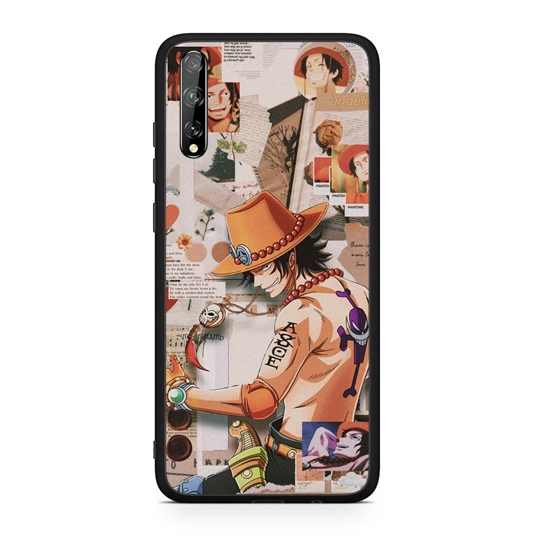Huawei P Smart S Anime Collage θήκη από τη Smartfits με σχέδιο στο πίσω μέρος και μαύρο περίβλημα | Smartphone case with colorful back and black bezels by Smartfits