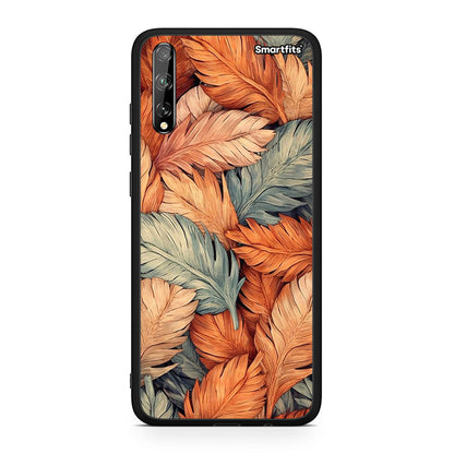 Huawei P Smart S Autumn Leaves Θήκη από τη Smartfits με σχέδιο στο πίσω μέρος και μαύρο περίβλημα | Smartphone case with colorful back and black bezels by Smartfits
