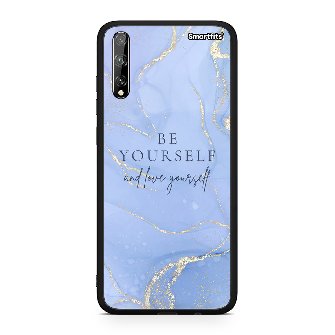 Huawei P Smart S Be Yourself θήκη από τη Smartfits με σχέδιο στο πίσω μέρος και μαύρο περίβλημα | Smartphone case with colorful back and black bezels by Smartfits