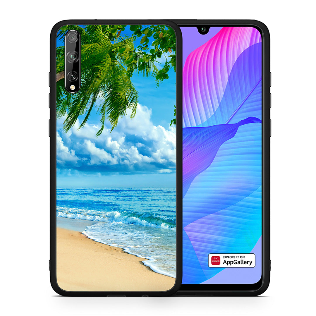 Θήκη Huawei P Smart S Beautiful Beach από τη Smartfits με σχέδιο στο πίσω μέρος και μαύρο περίβλημα | Huawei P Smart S Beautiful Beach case with colorful back and black bezels