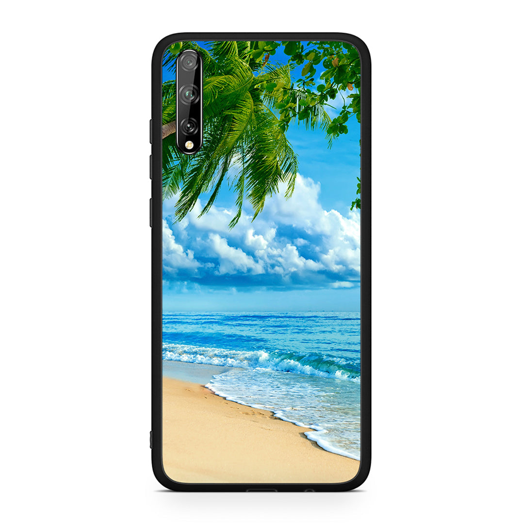 Huawei P Smart S Beautiful Beach θήκη από τη Smartfits με σχέδιο στο πίσω μέρος και μαύρο περίβλημα | Smartphone case with colorful back and black bezels by Smartfits
