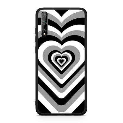 Huawei P Smart S Black Hearts θήκη από τη Smartfits με σχέδιο στο πίσω μέρος και μαύρο περίβλημα | Smartphone case with colorful back and black bezels by Smartfits