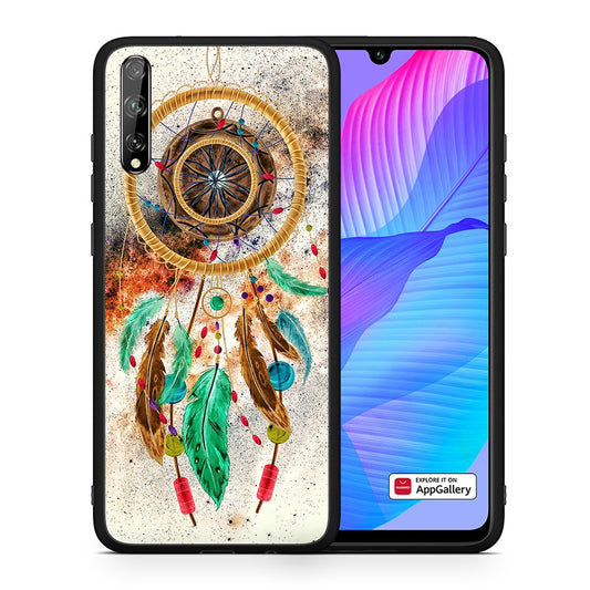 Θήκη Huawei P Smart S DreamCatcher Boho από τη Smartfits με σχέδιο στο πίσω μέρος και μαύρο περίβλημα | Huawei P Smart S DreamCatcher Boho case with colorful back and black bezels