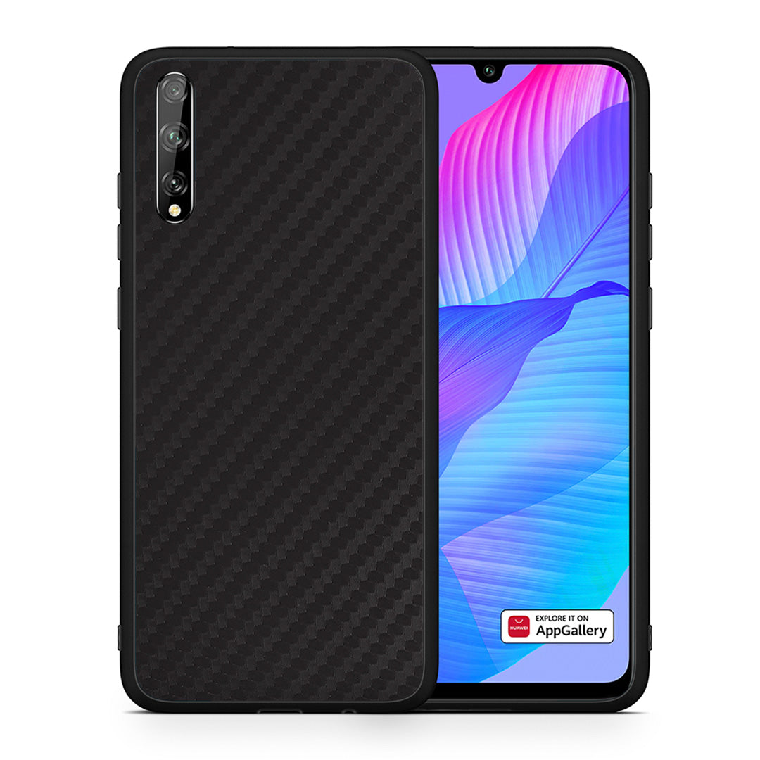 Θήκη Huawei P Smart S Carbon Black από τη Smartfits με σχέδιο στο πίσω μέρος και μαύρο περίβλημα | Huawei P Smart S Carbon Black case with colorful back and black bezels