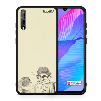 Θήκη Huawei P Smart S Carl And Ellie από τη Smartfits με σχέδιο στο πίσω μέρος και μαύρο περίβλημα | Huawei P Smart S Carl And Ellie case with colorful back and black bezels
