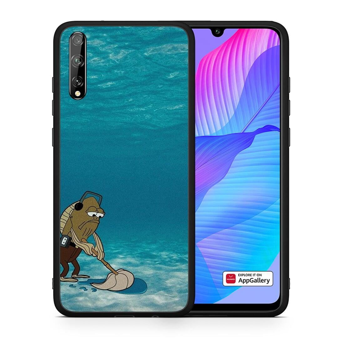 Θήκη Huawei P Smart S Clean The Ocean από τη Smartfits με σχέδιο στο πίσω μέρος και μαύρο περίβλημα | Huawei P Smart S Clean The Ocean case with colorful back and black bezels