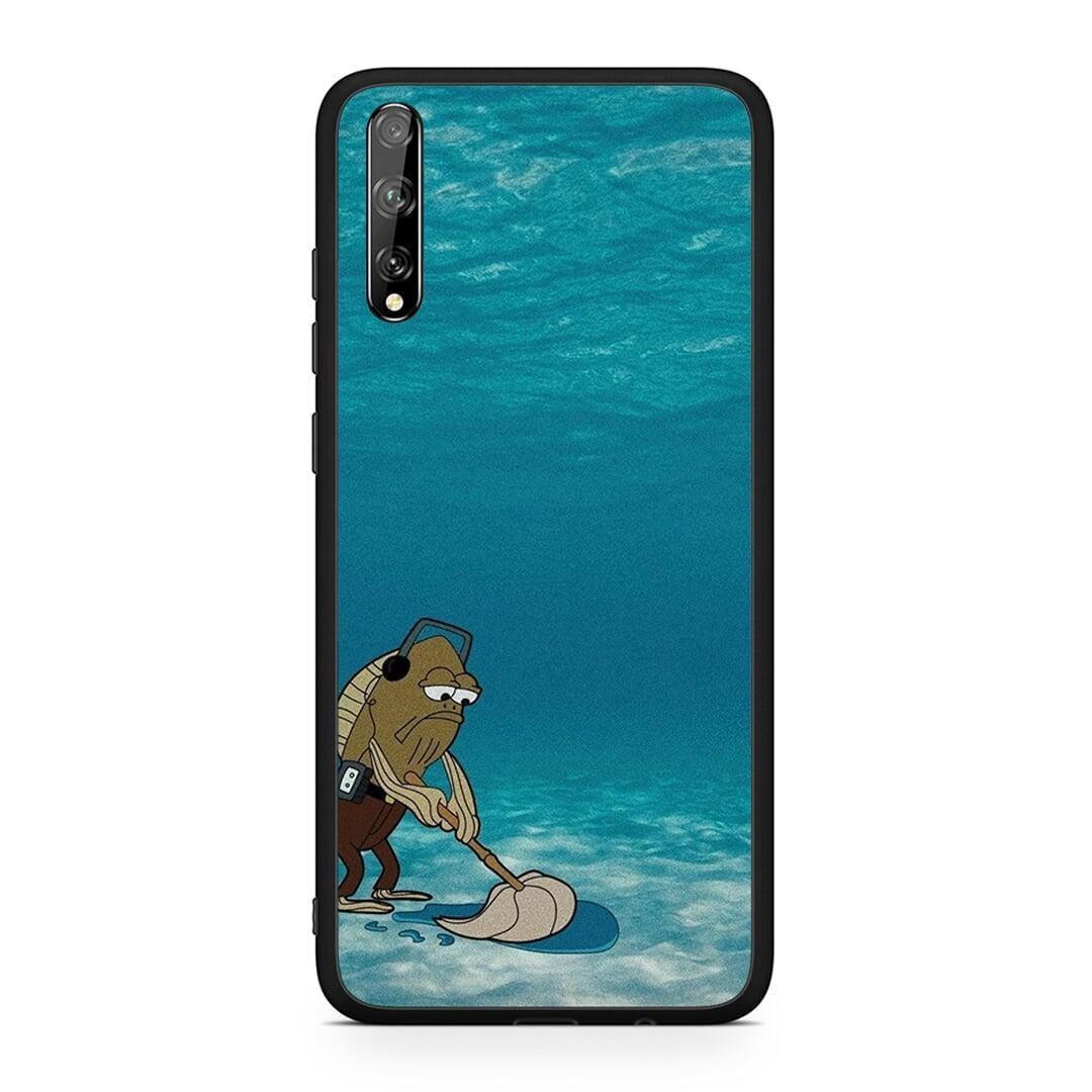 Huawei P Smart S Clean The Ocean Θήκη από τη Smartfits με σχέδιο στο πίσω μέρος και μαύρο περίβλημα | Smartphone case with colorful back and black bezels by Smartfits