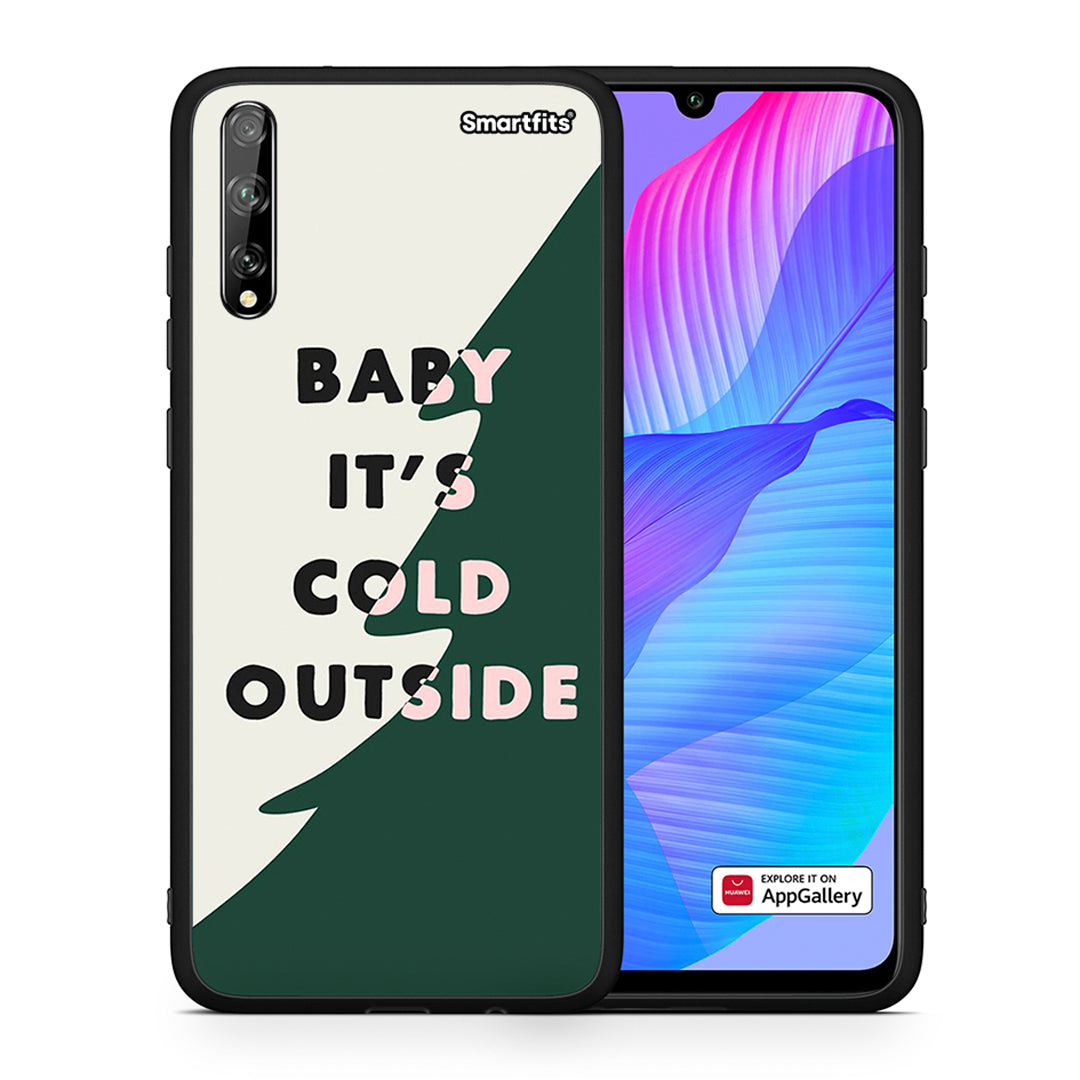 Θήκη Huawei P Smart S Cold Outside από τη Smartfits με σχέδιο στο πίσω μέρος και μαύρο περίβλημα | Huawei P Smart S Cold Outside case with colorful back and black bezels